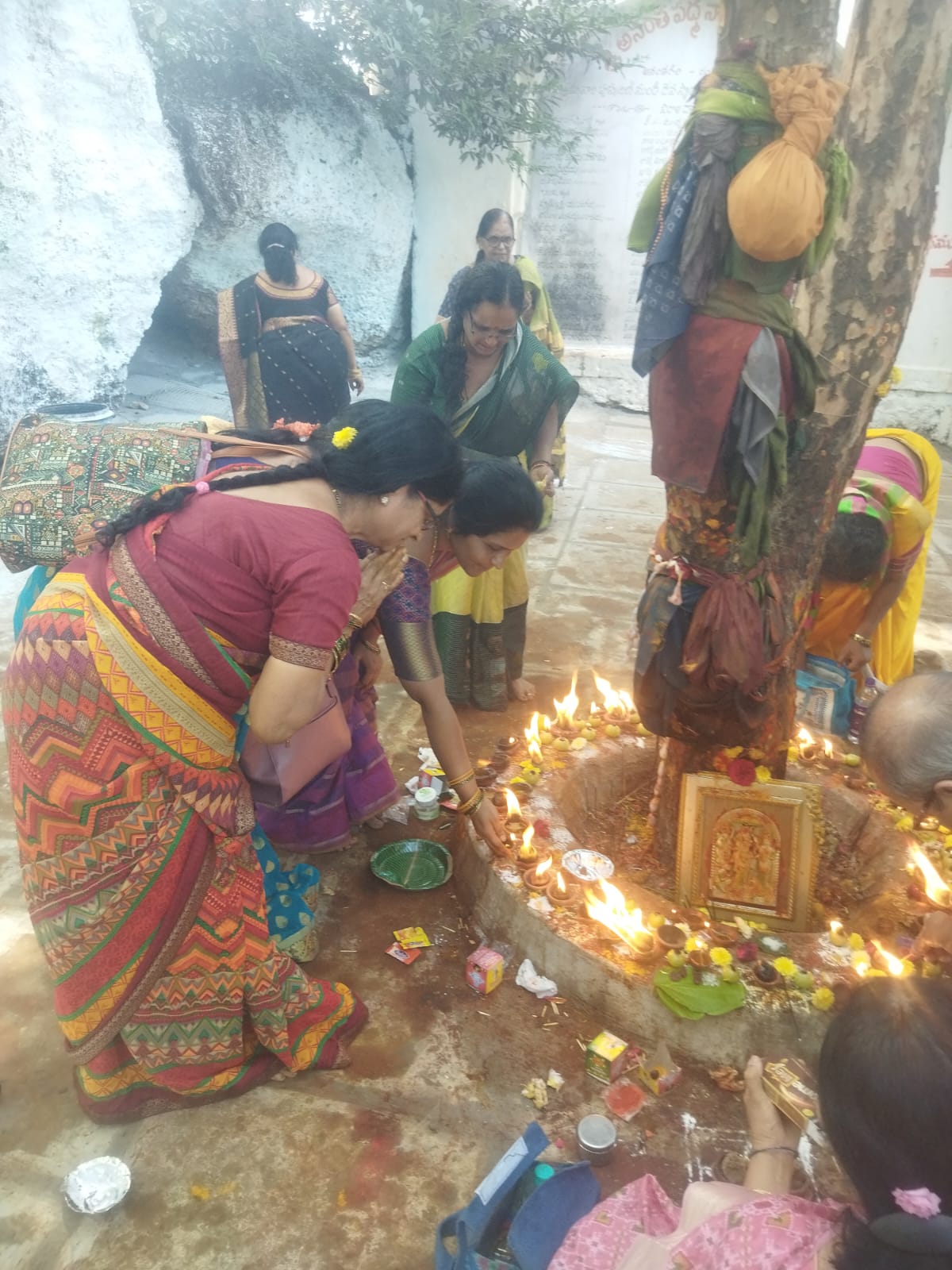 Kaartika Deepothsavam -3 at Amla tree in  Anantha padmanaabha swami temple on the occation of the of get-together party on 22-11-2023.